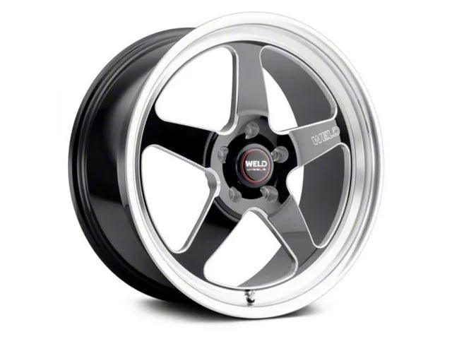 WELD Performance Ventura Drag Gloss Black Milled Wheel; Front Only; 18x5; -23mm Offset - Mullet Racing Performance