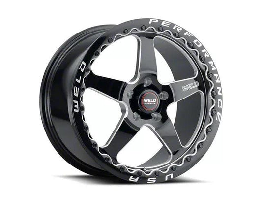 WELD Performance Ventura Beadlock Gloss Black Milled Wheel; Rear Only; 15x10; 25mm Offset - Mullet Racing Performance