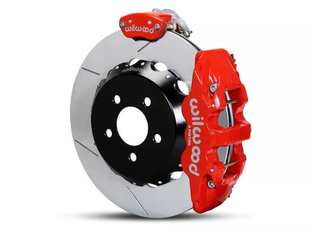 Wilwood AERO4 MC4 Rear Big Brake Kit with Slotted Rotors; Red Calipers - Mullet Racing Performance