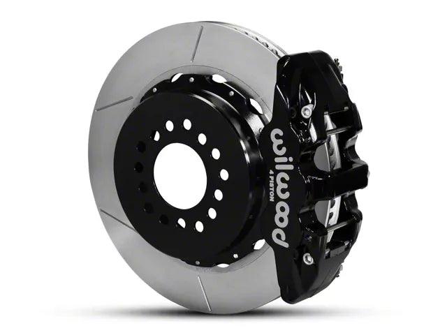 Wilwood AERO4 Rear Big Brake Kit with Slotted Rotors; Black Calipers - Mullet Racing Performance