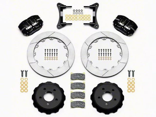 Wilwood DynaPro 4R Drag Race Front Big Brake Kit with Slotted Rotors; Anodized Gray Calipers - Mullet Racing Performance