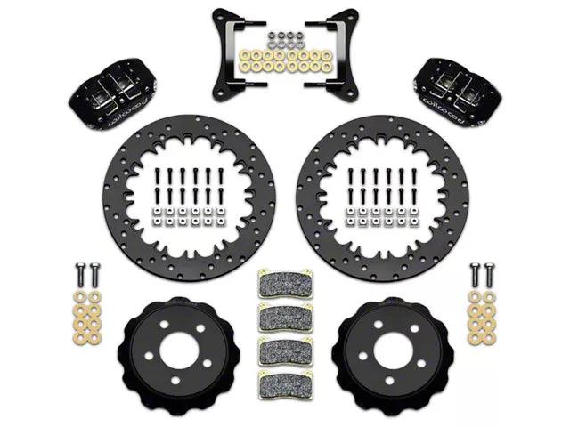 Wilwood DynaPro 4R Drag Race Rear Big Brake Kit with Drilled Rotors; Anodized Gray Calipers - Mullet Racing Performance