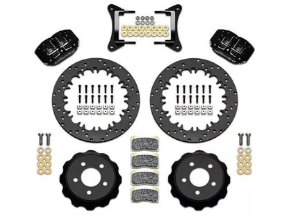 Wilwood DynaPro 4R Drag Race Front Big Brake Kit with Drilled Rotors; Anodized Gray Calipers - Mullet Racing Performance