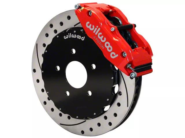 Wilwood Superlite 6R Front Big Brake Kit with 12.90-Inch Drilled and Slotted Rotors; Red Calipers - Mullet Racing Performance