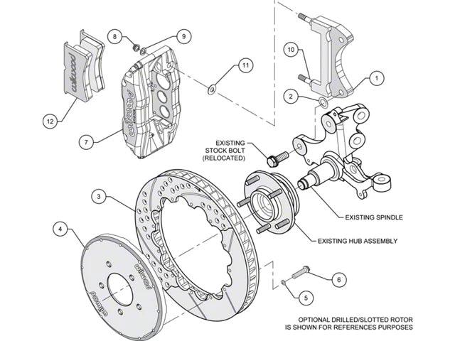 Wilwood Superlite 6R Front Big Brake Kit with 12.90-Inch Drilled and Slotted Rotors; Red Calipers - Mullet Racing Performance