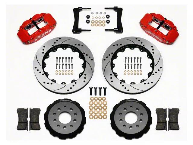 Wilwood Superlite 6R Front Big Brake Kit with 14-Inch Drilled and Slotted Rotors; Red Calipers - Mullet Racing Performance