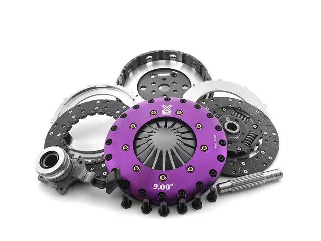 X-Clutch 9-Inch Twin Solid Ceramic Disc Clutch Kit with Chromoly Flywheel; 26-Spline - Mullet Racing Performance