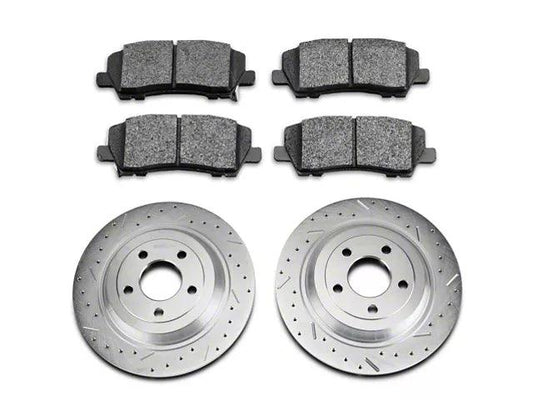 Xtreme Stop Precision Cross-Drilled and Slotted Brake Rotor and Carbon Graphite Pad Kit; Rear - Mullet Racing Performance