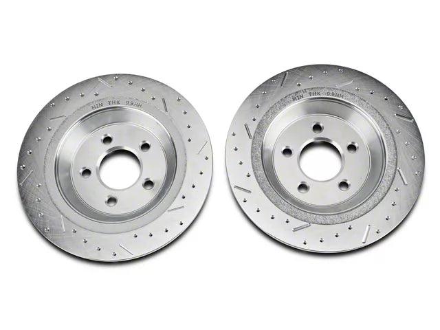 Xtreme Stop Precision Cross-Drilled and Slotted Brake Rotor and Carbon Graphite Pad Kit; Rear - Mullet Racing Performance