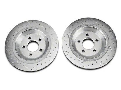 Xtreme Stop Precision Cross-Drilled and Slotted Brake Rotor and Carbon Graphite Pad Kit; Rear - Mullet Racing Performance