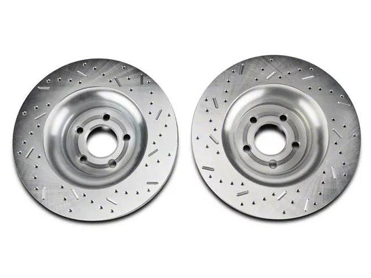 Xtreme Stop Precision Cross-Drilled and Slotted Brake Rotor and Carbon Graphite Pad Kit; Rear - Mullet Racing Performance