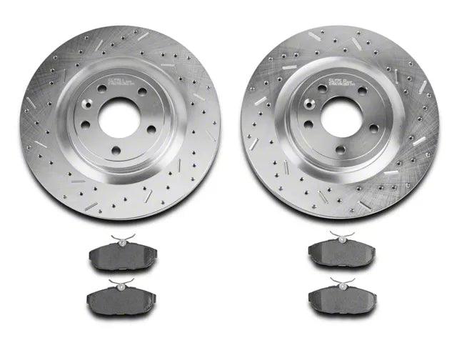 Xtreme Stop Precision Drilled and Slotted Brake Rotor and Ceramic Pad Kit; Rear - Mullet Racing Performance